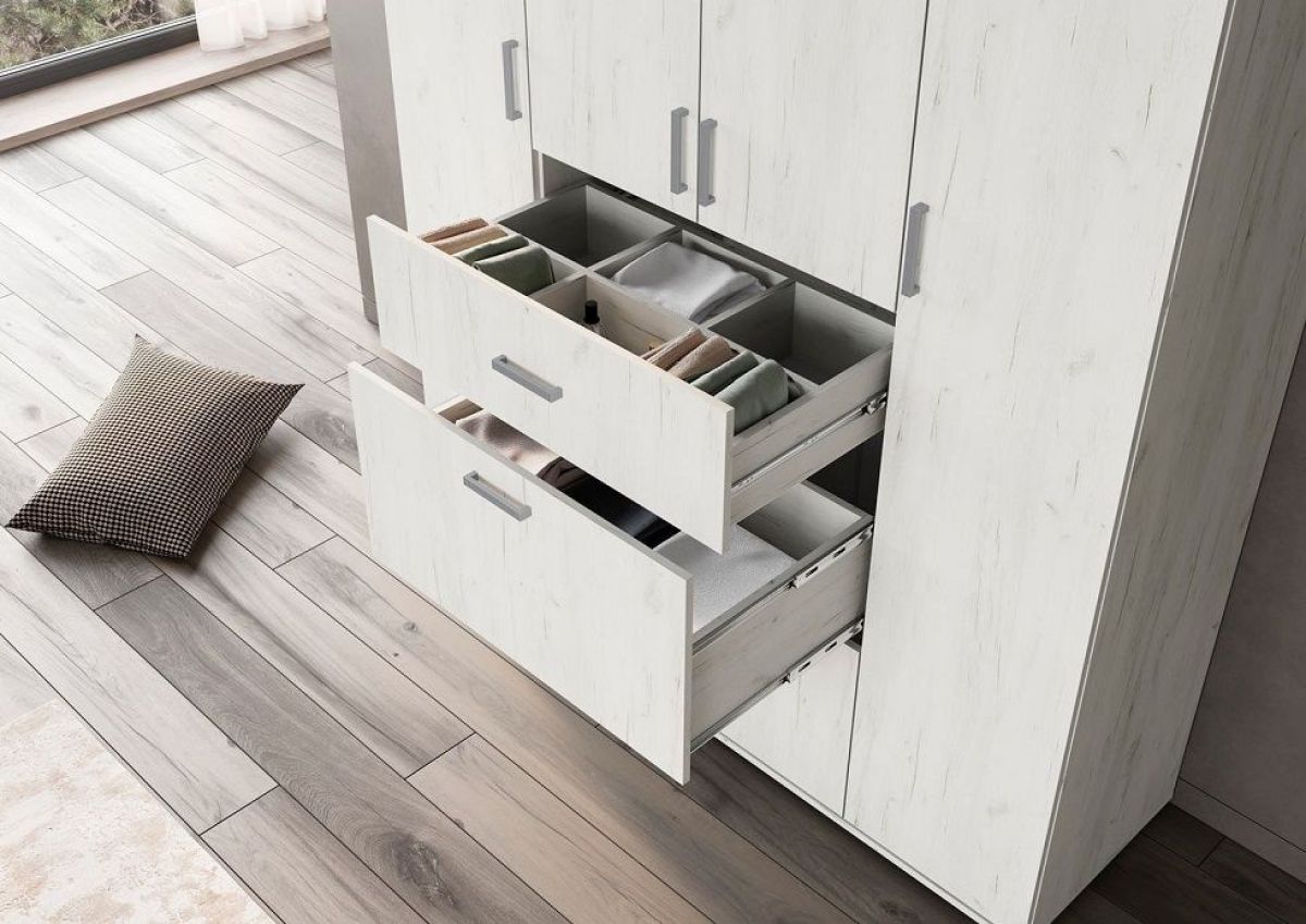 Шкаф Нельсон ШК-03 (Дуб Крафт белый/Дуб Крафт белый) | фото 2