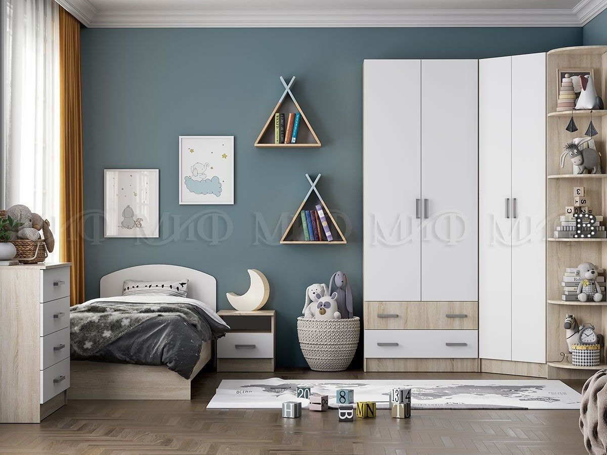 МАРТИНА Шкаф угловой (Белый глянец/дуб сонома) | фото 3