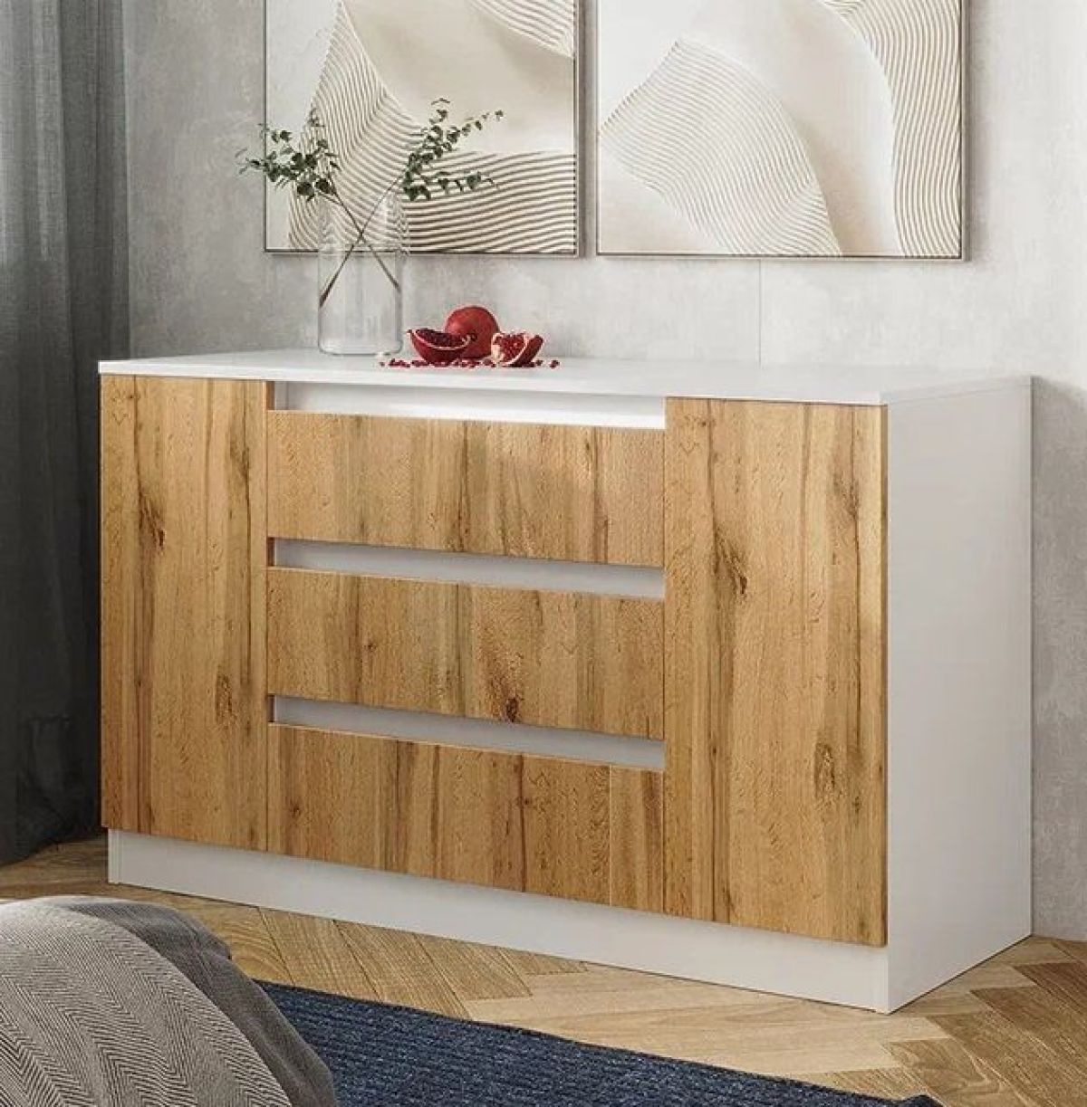 Спальный гарнитур Парус (Белый/Вотан) 1400 (Вариант-1) | фото 14