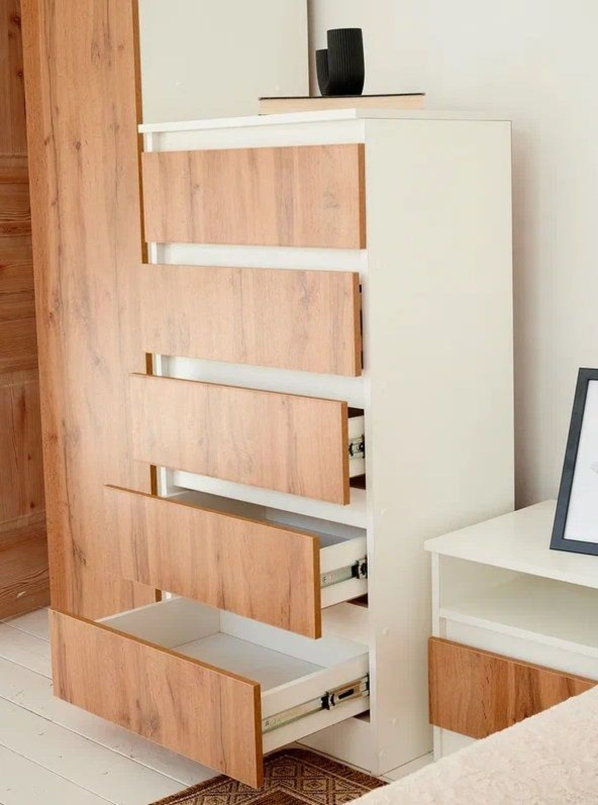 Спальный гарнитур Парус (Белый/Вотан) 1400 (Вариант-2) | фото 16