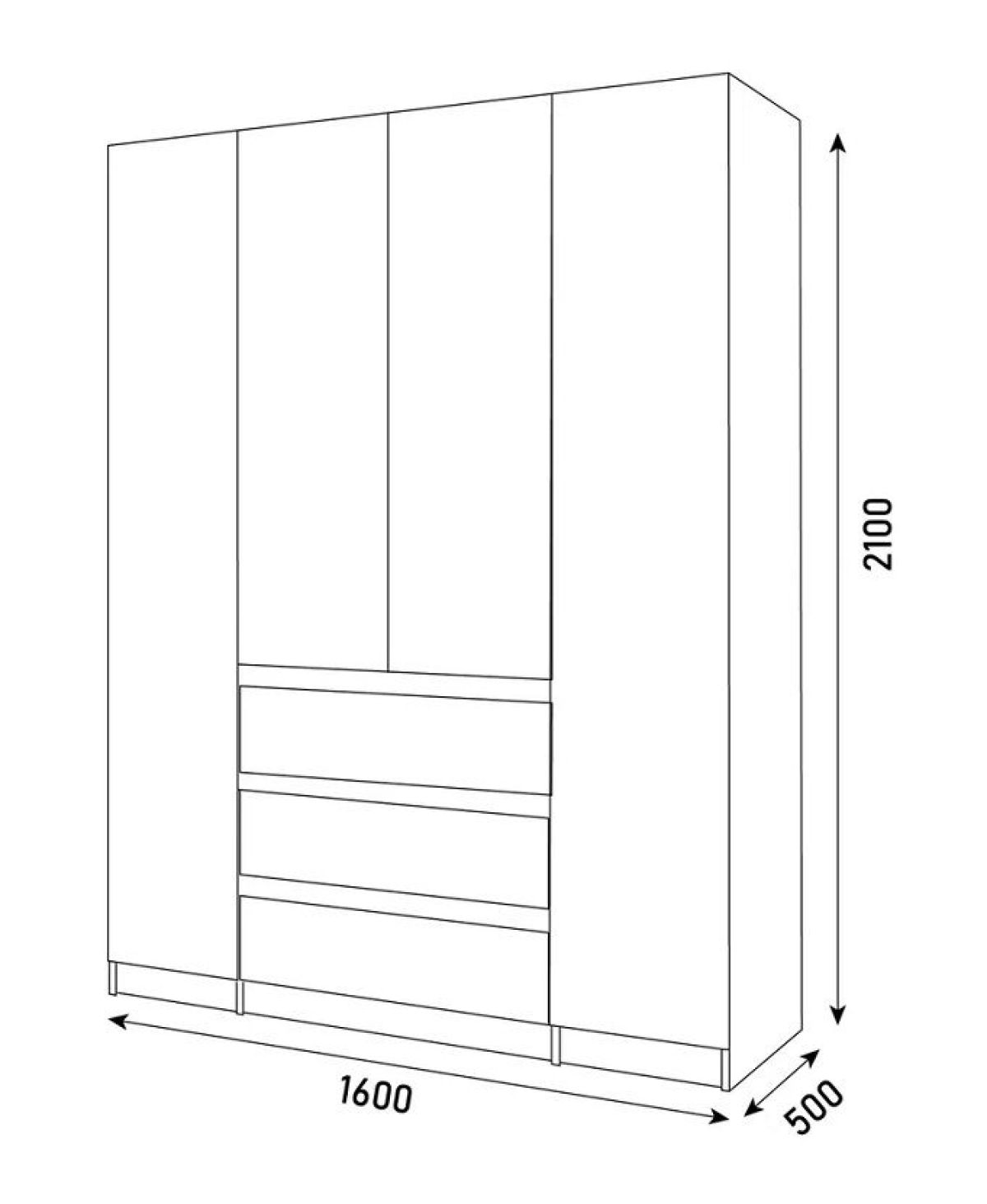 Спальный гарнитур Парус (Белый/Графит) 1400 (Вариант-1) | фото 6