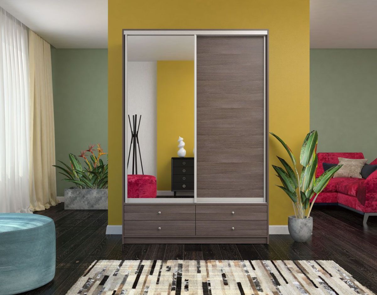 Шкаф-купе Ольга 1500 ЛДСП/Зеркало (ЛДСП 2 кат.) | фото 4