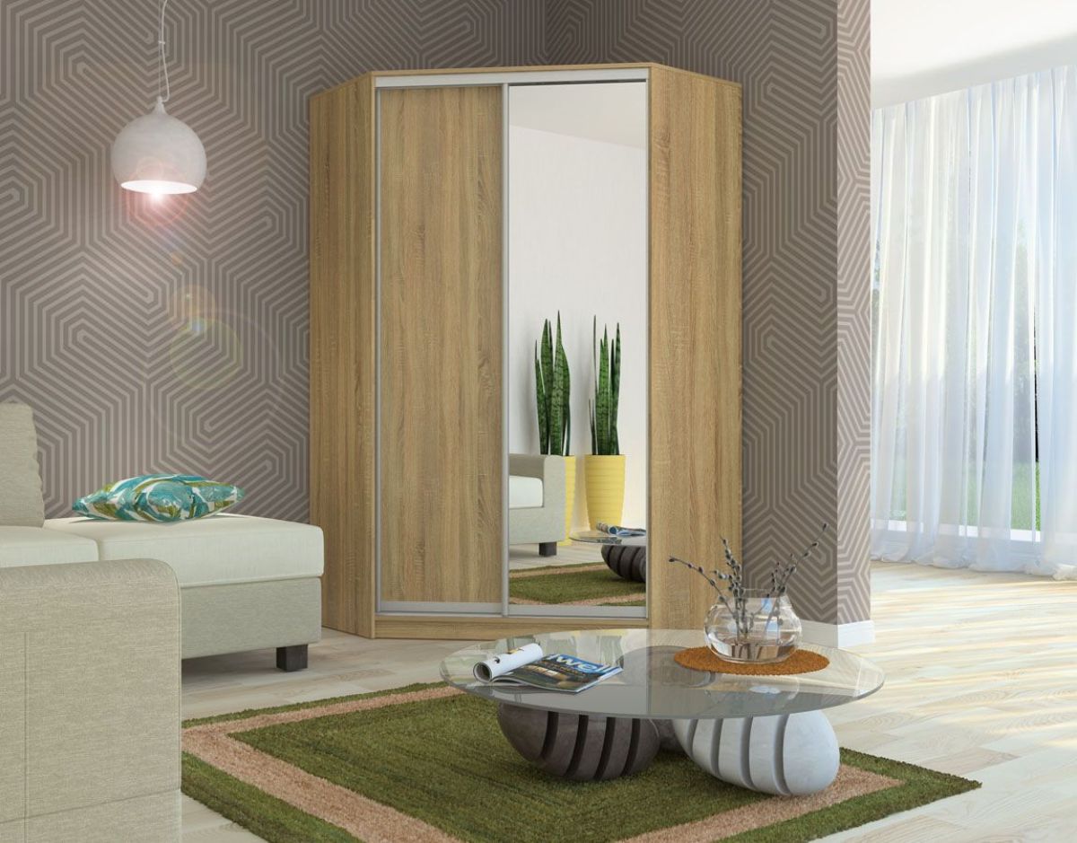 Шкаф-купе угловой Елена 1266*1266 ЛДСП/Зеркало (ЛДСП 2 кат.) | фото 5