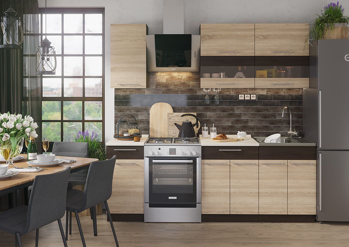 Кухонный гарнитур Маша-2 (1600) венге/дуб сонома-венге | фото 3