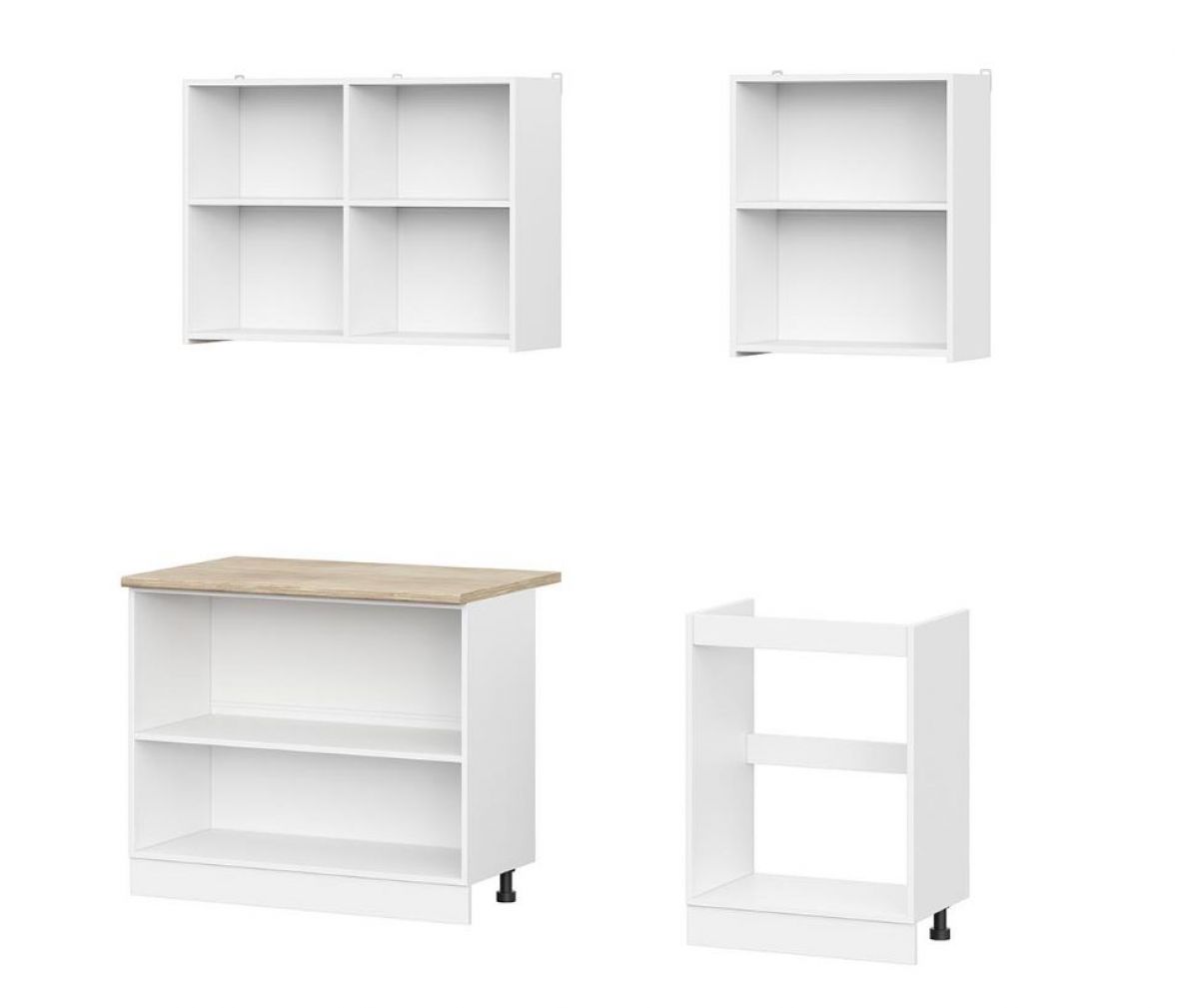 Кухонный гарнитур КГ-6 (1600) Белый текстурный/Дуб Сонома | фото 2