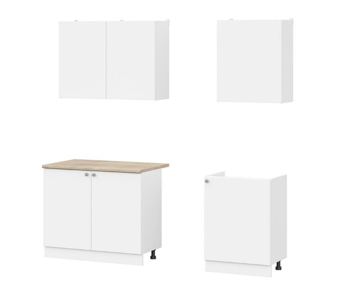 Кухонный гарнитур КГ-6 (1600) Белый текстурный/Дуб Сонома | фото 4