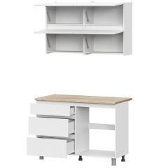 Кухонный гарнитур ТОКИО 1,2м (Серия 3) Белый текстурный/Дуб Сонома | фото 3