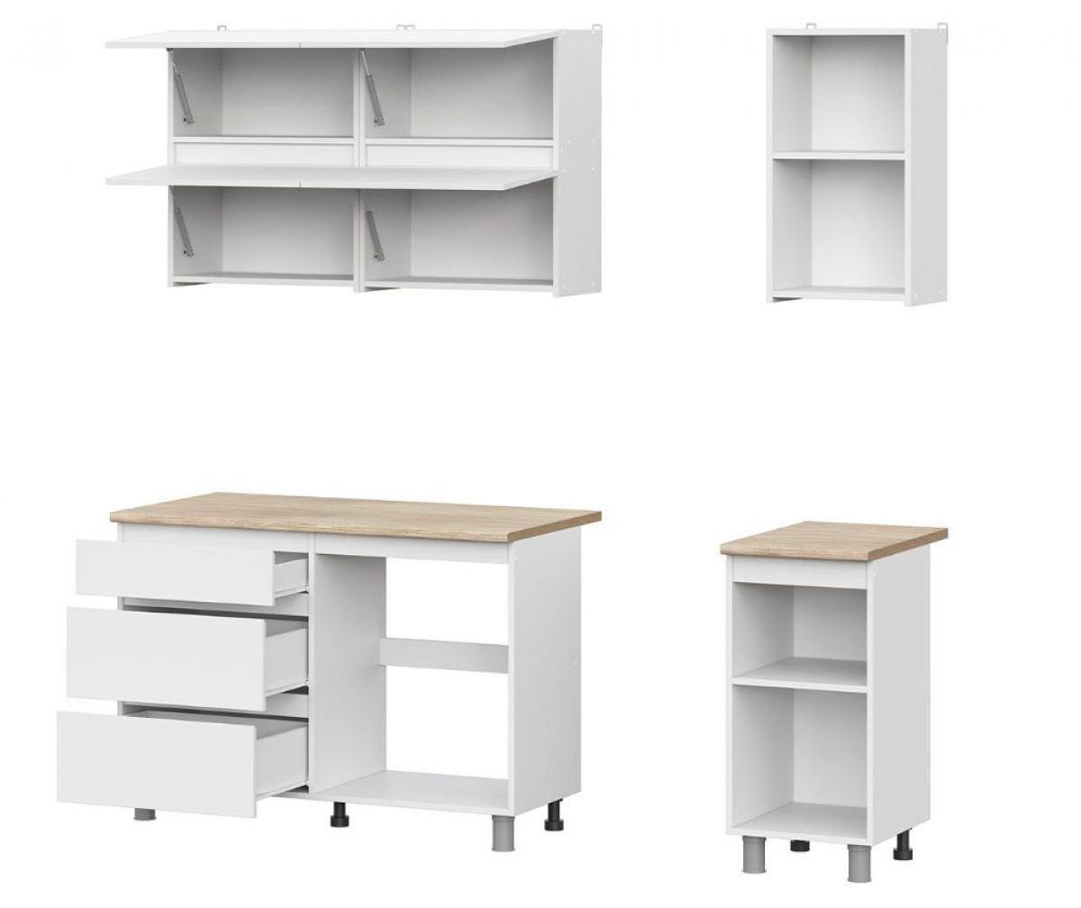 Кухонный гарнитур ТОКИО 1,6м (Серия 3) Белый текстурный/Дуб Сонома | фото 2