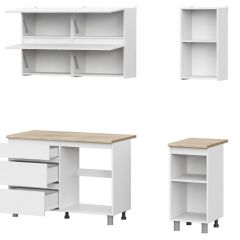 Кухонный гарнитур ТОКИО 1,6м (Серия 3) Белый текстурный/Дуб Сонома | фото 2