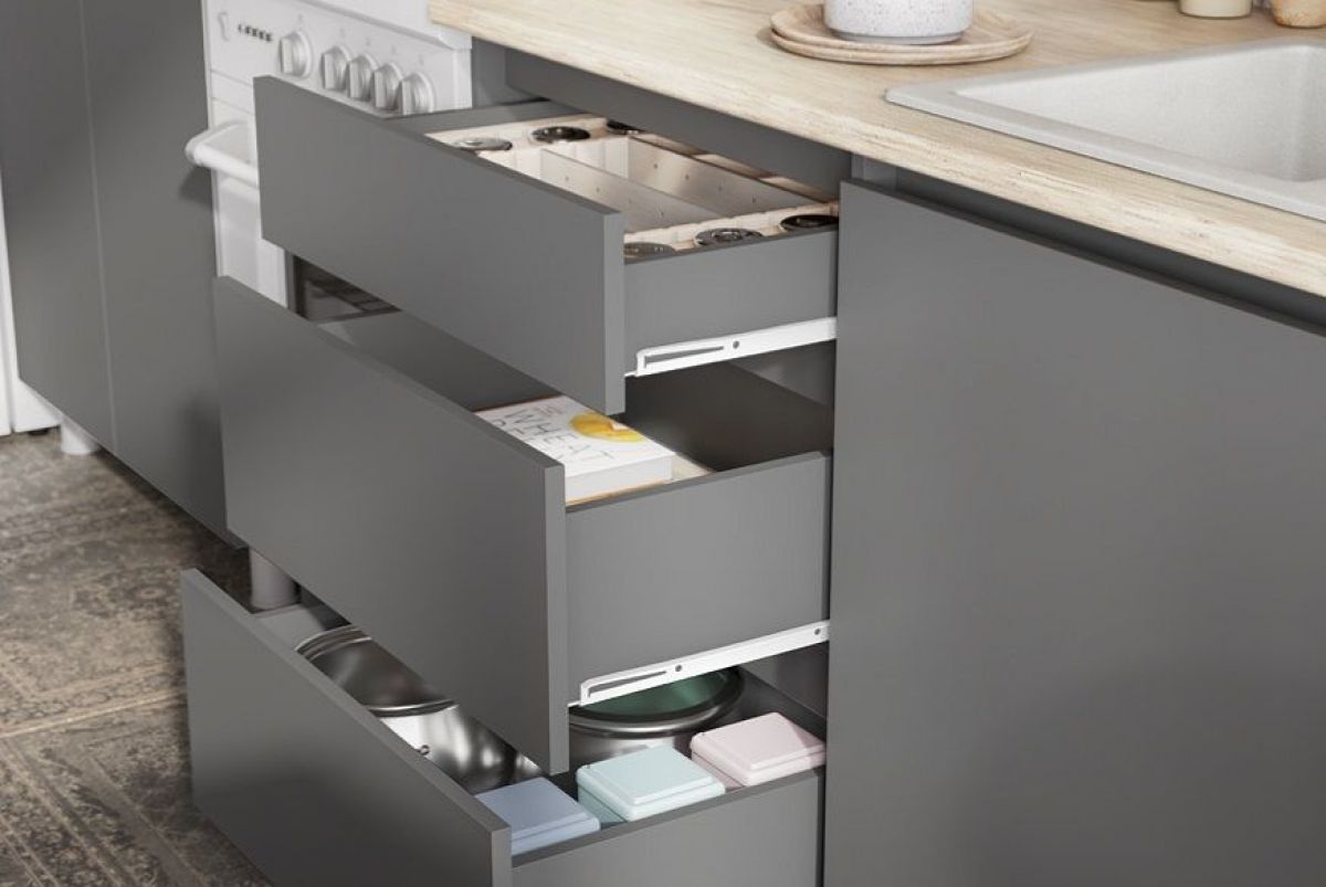 Кухонный гарнитур ДЕНВЕР (1600) Графит серый/Дуб Сонома | фото 5