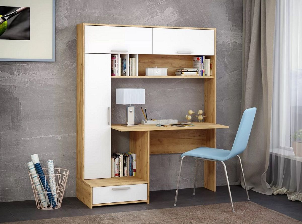 Стол письменный 03.243 Н Лайт (Дуб Крафт золотой, Белый премиум) | фото 2