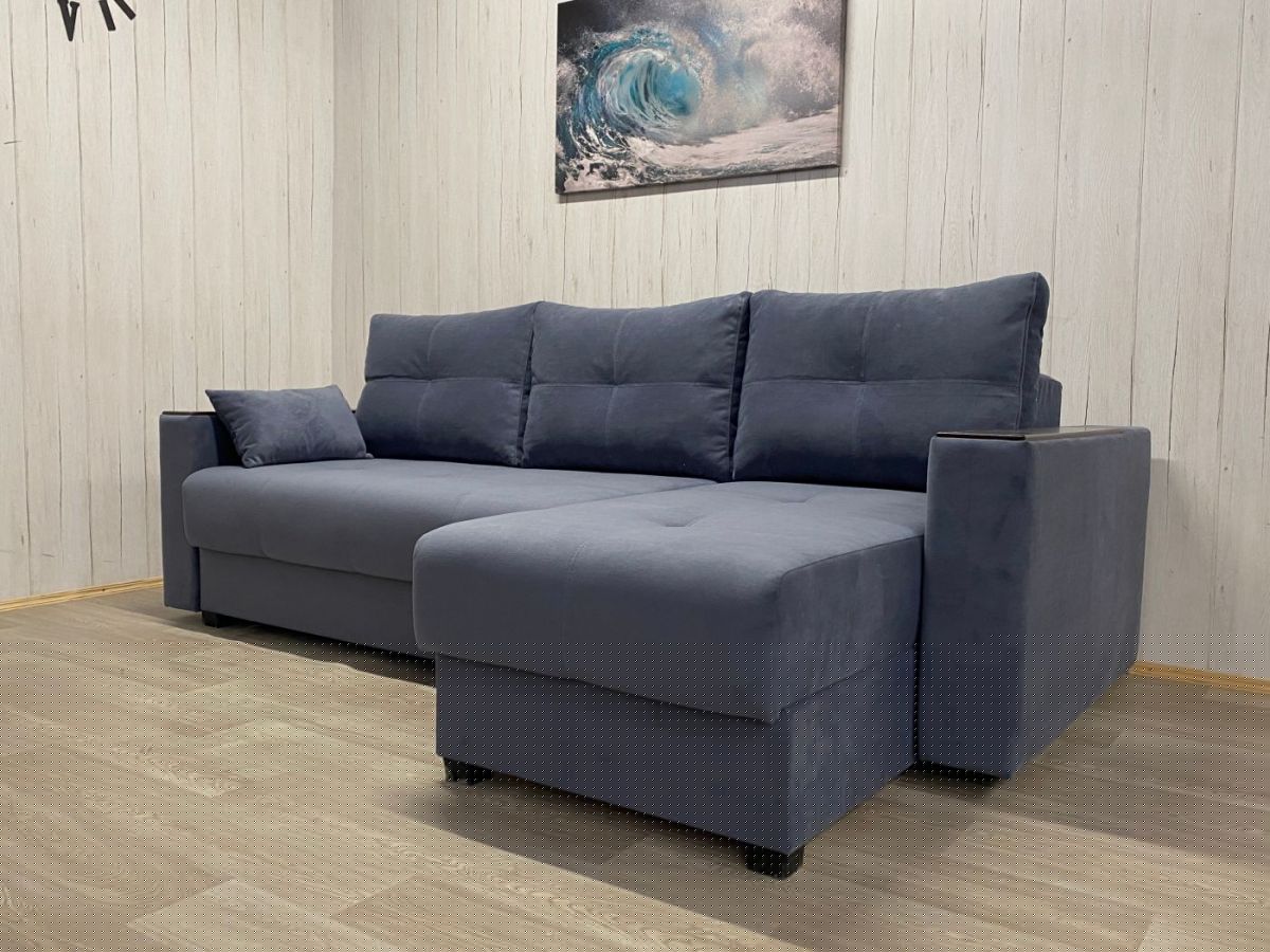 Диван угловой Комфорт-3 (НПБ+МДФ) велюр Monaco 13 | фото 2