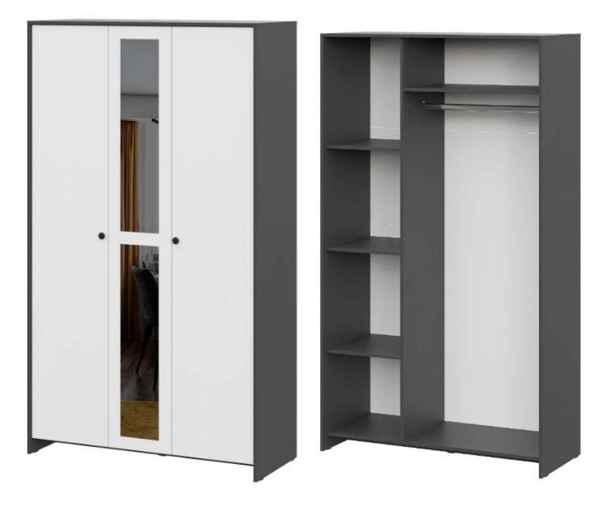 Спальный гарнитур Дольче (графит/белый) модульный | фото 6