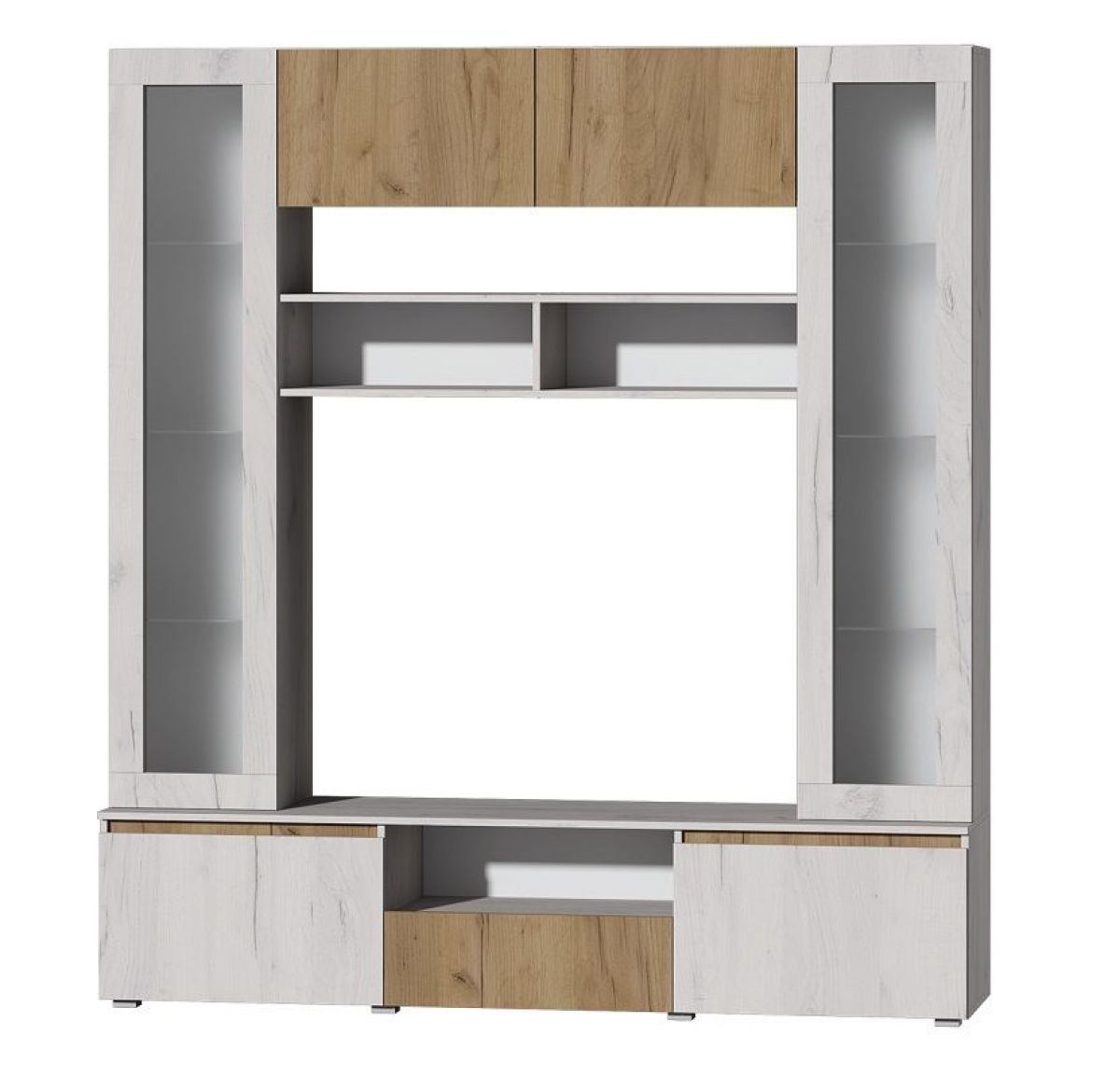 Модульная система Лиана (Дуб Крафт Белый/Дуб Крафт Золотой) | фото 9