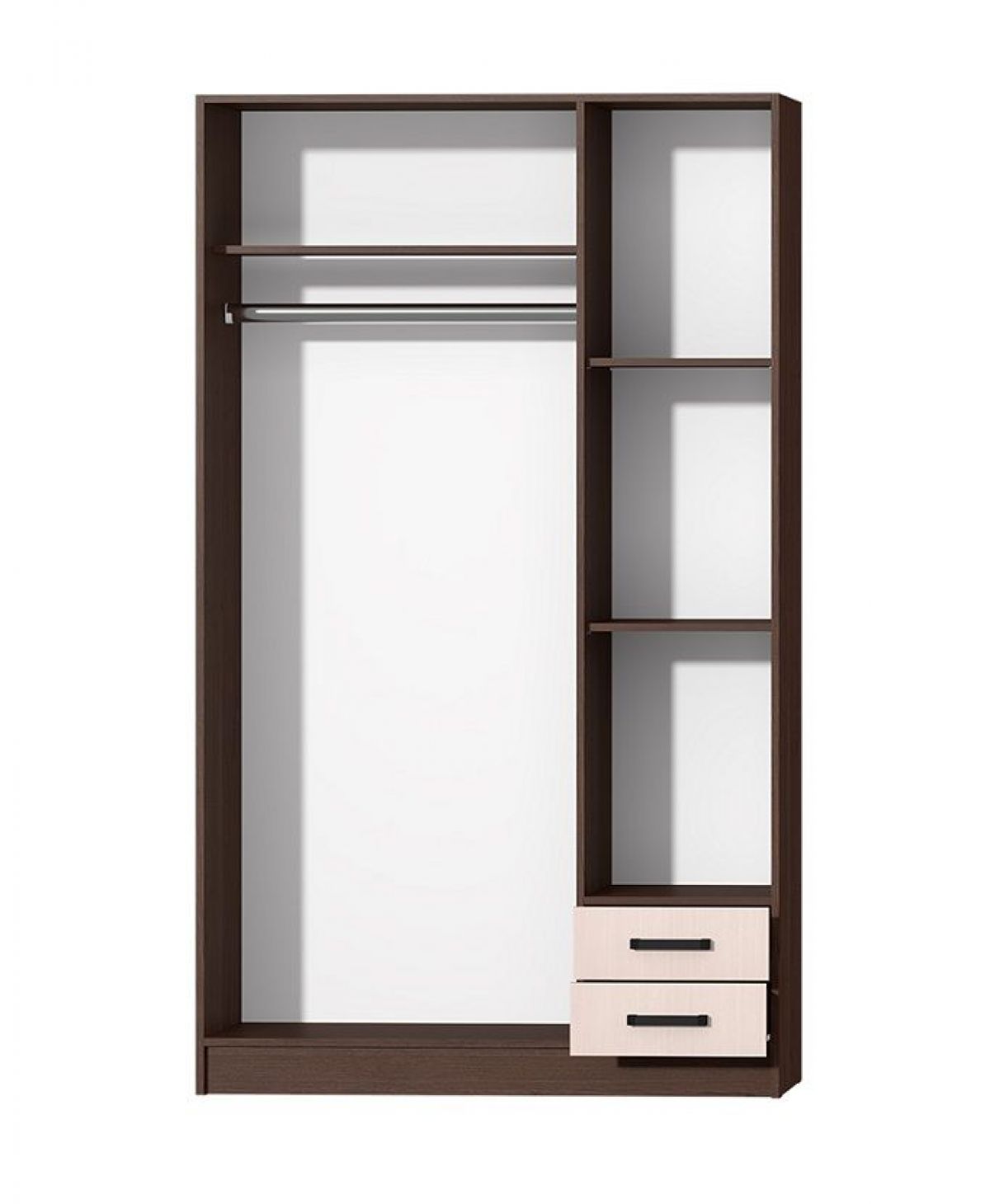 Шкаф распашной Эконом + Зеркало (Венге/Дуб Белфорд) | фото 2