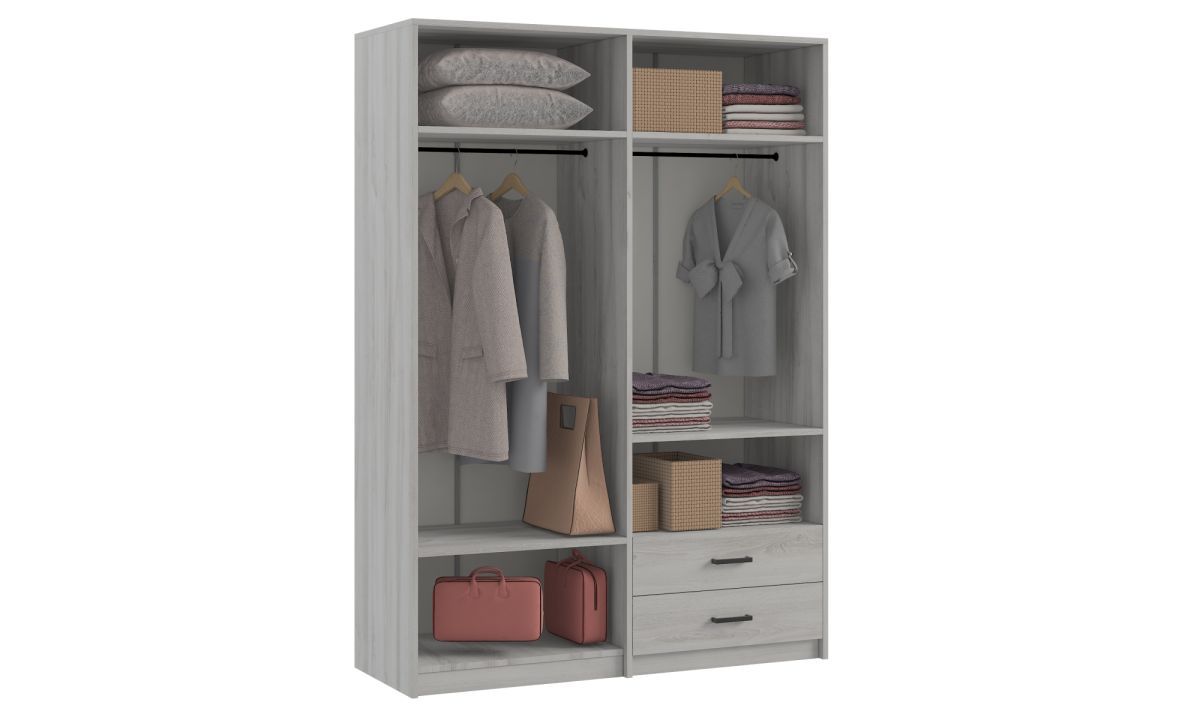 СВЕТЛАНА LOFT Шкаф 4 двери с зеркалом (сосна белая loft) | фото 3