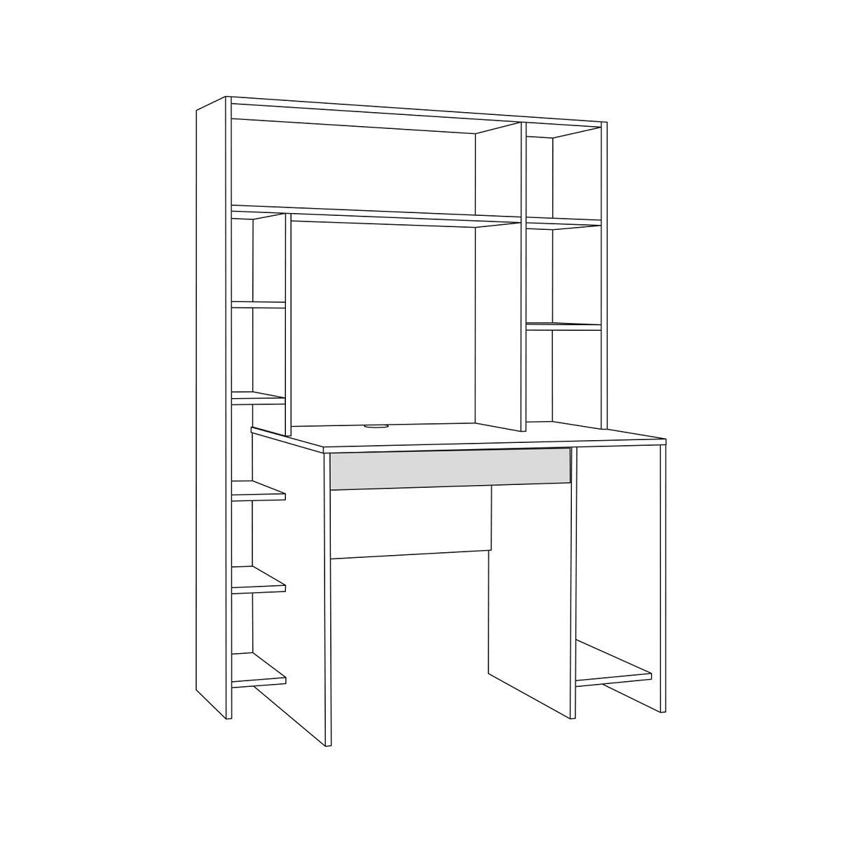 Стол компьютерный 12.71 Комфорт (Гикори Рокфорд Натуральный KO86 PW, Сатин 7045 PE) | фото 3
