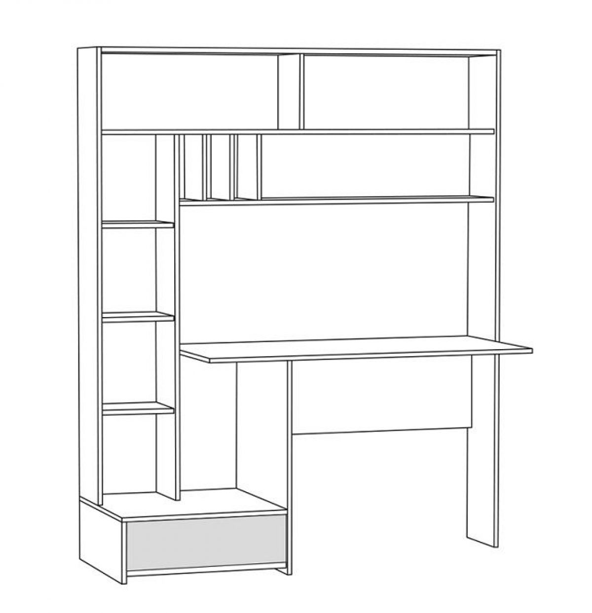 Стол письменный 03.243 Н Лайт (Гикори Рокфорд Натуральный KO86 PW,  Темно - серый U2601) | фото 3