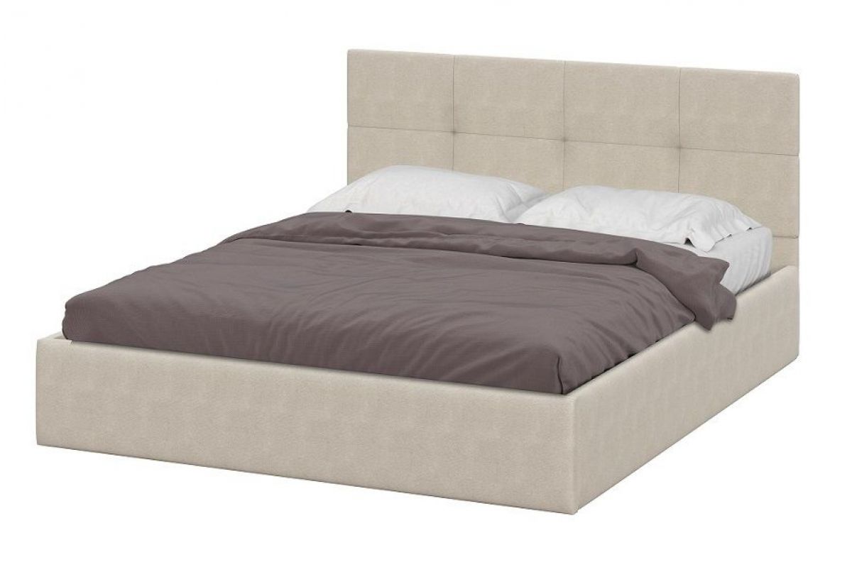 Кровать двойная №4 с основанием (Бежевый) | фото 2