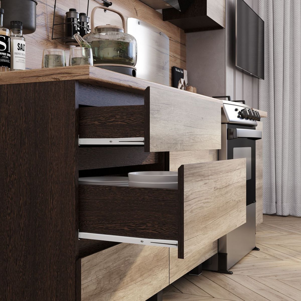 Кухня Энигма 1.6 м (венге/дуб каньон) | фото 2