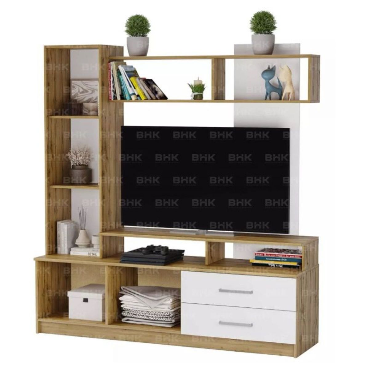 ДАРЬЯ Гостиная (Дуб Вотан/Белый глянец) | фото 5