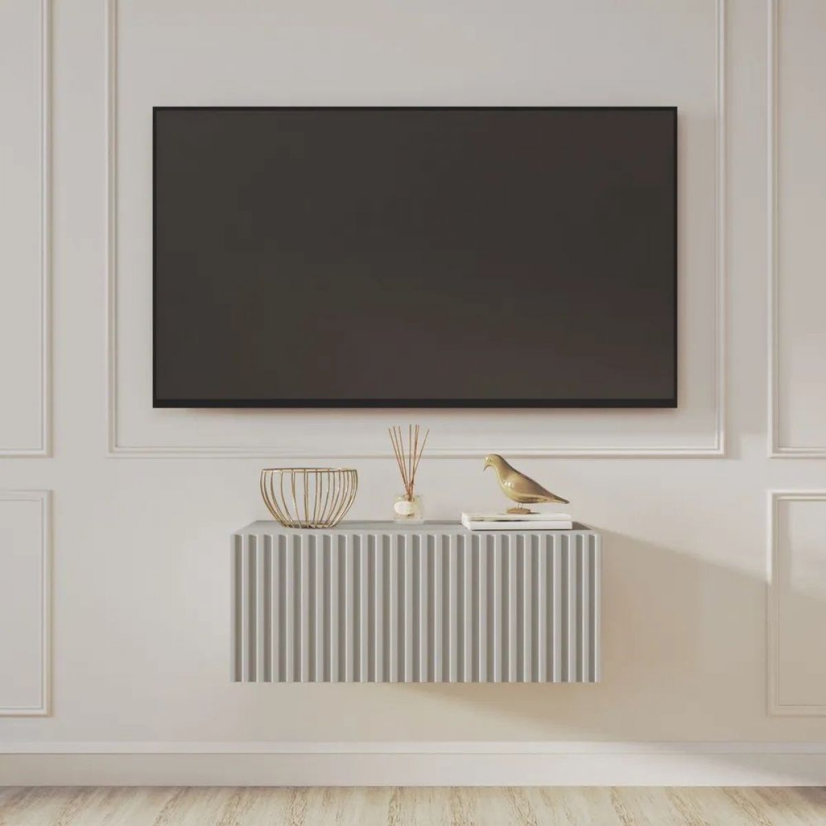 Тумба подвесная под ТВ LINES MTV1-MA 750 Бежевый (Леда-М 10.1.5) | фото 7