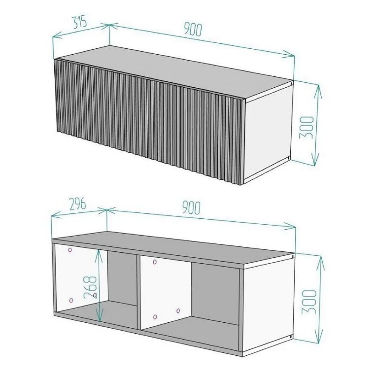 Тумба подвесная под ТВ LINES MTV3-MA 900 Белый матовый (Белый-M 10.1.2) | фото 3