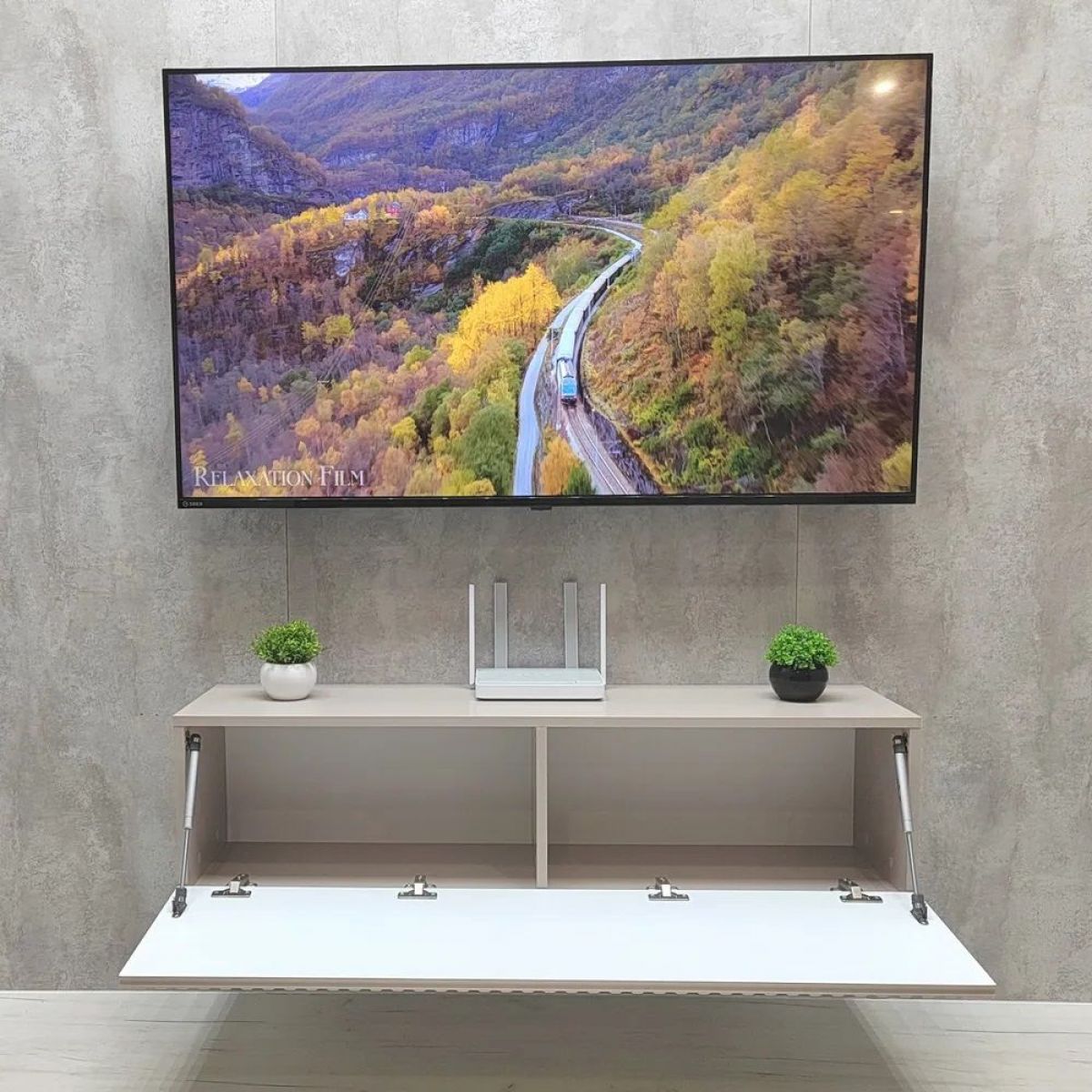 Тумба подвесная под ТВ LINES MTV4-MA 1150 Бежевый (Леда-М 10.1.5) | фото 3