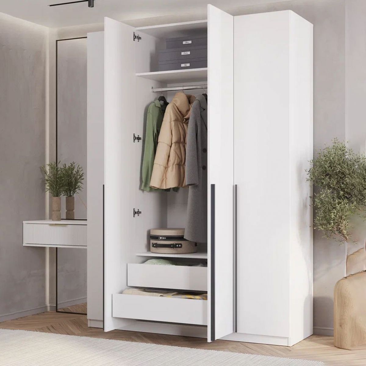 Шкаф 4-х створчатый Айрон ШК-13 (белый) | фото 4