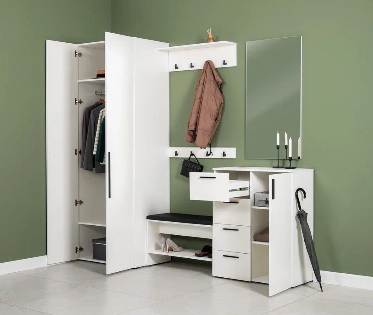 ЭЙР прихожая (модульная) Белый Шагрень | фото 27