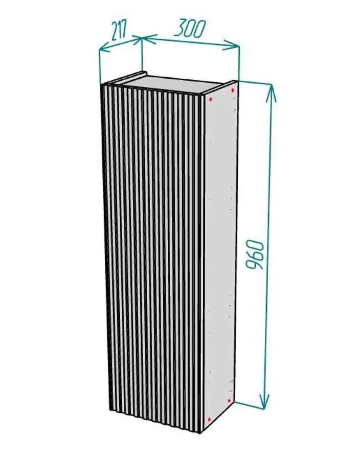 Шкаф навесной для ванной MH5-MA 300х960 (Белый-М 10.1.1) Белый глянец | фото 8