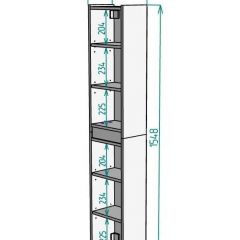 Шкаф пенал навесной для ванной MH10-MA 300х1548 (Белый-М 10.1.1) Белый глянец | фото 8
