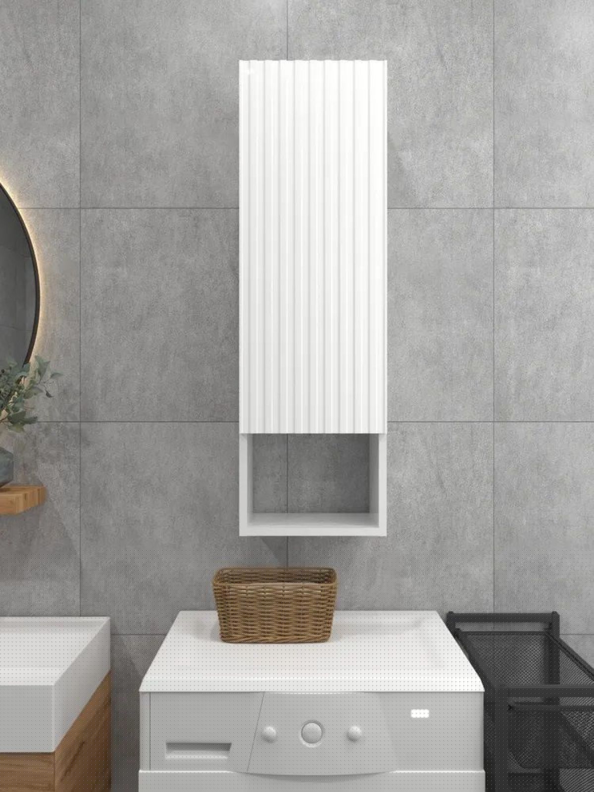 Шкаф навесной для ванной MH23-MA 300х960 (Белый-М 10.1.1) Белый глянец | фото 2