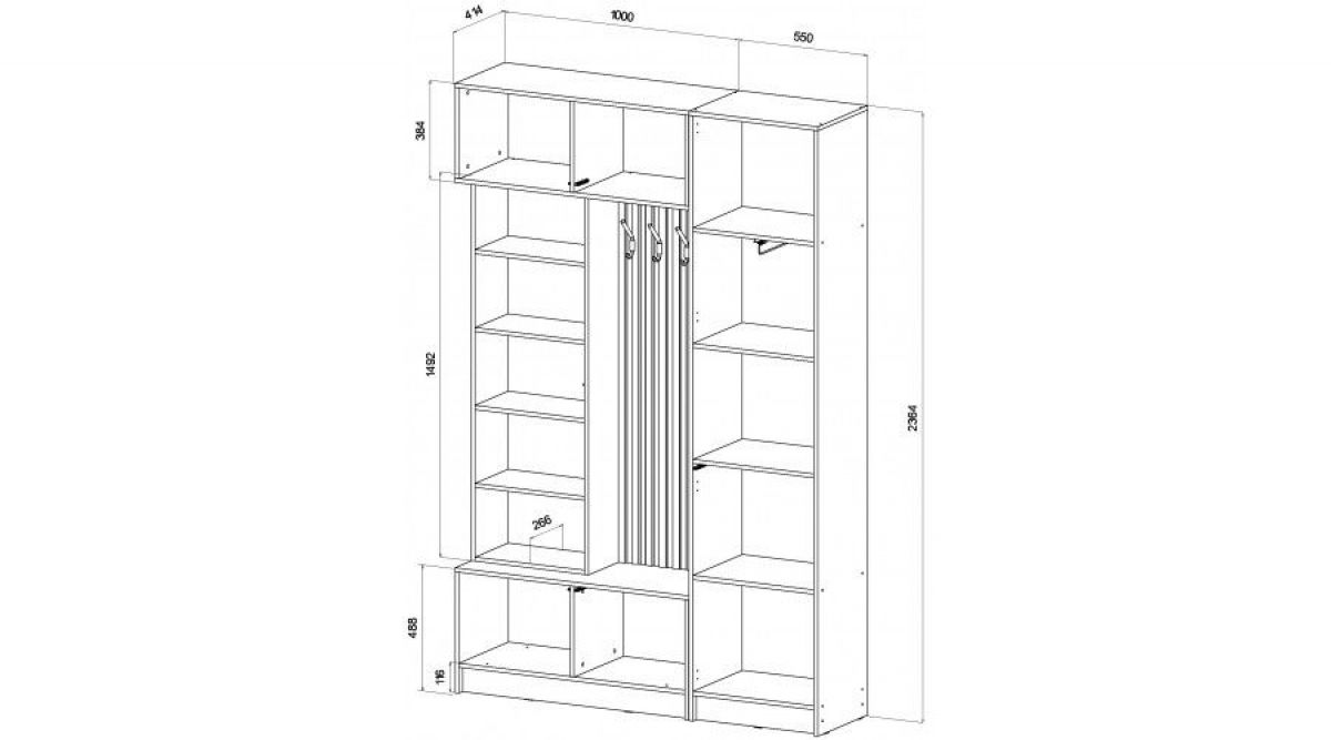 БАВАРИЯ Прихожая (дуб вотан/графит) | фото 2