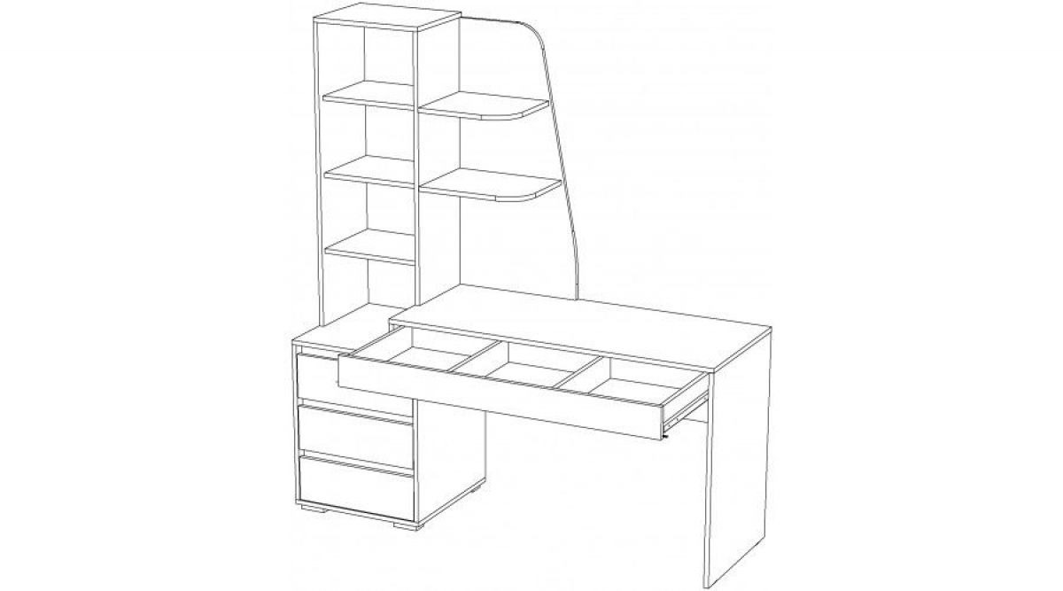 ПИФАГОР Стол компьютерный (дуб вотан/кашемир) | фото 3