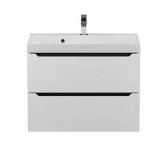 Тумба под раковину Uperwood Tanos 70 см, подвесная, белая/графит | фото 8