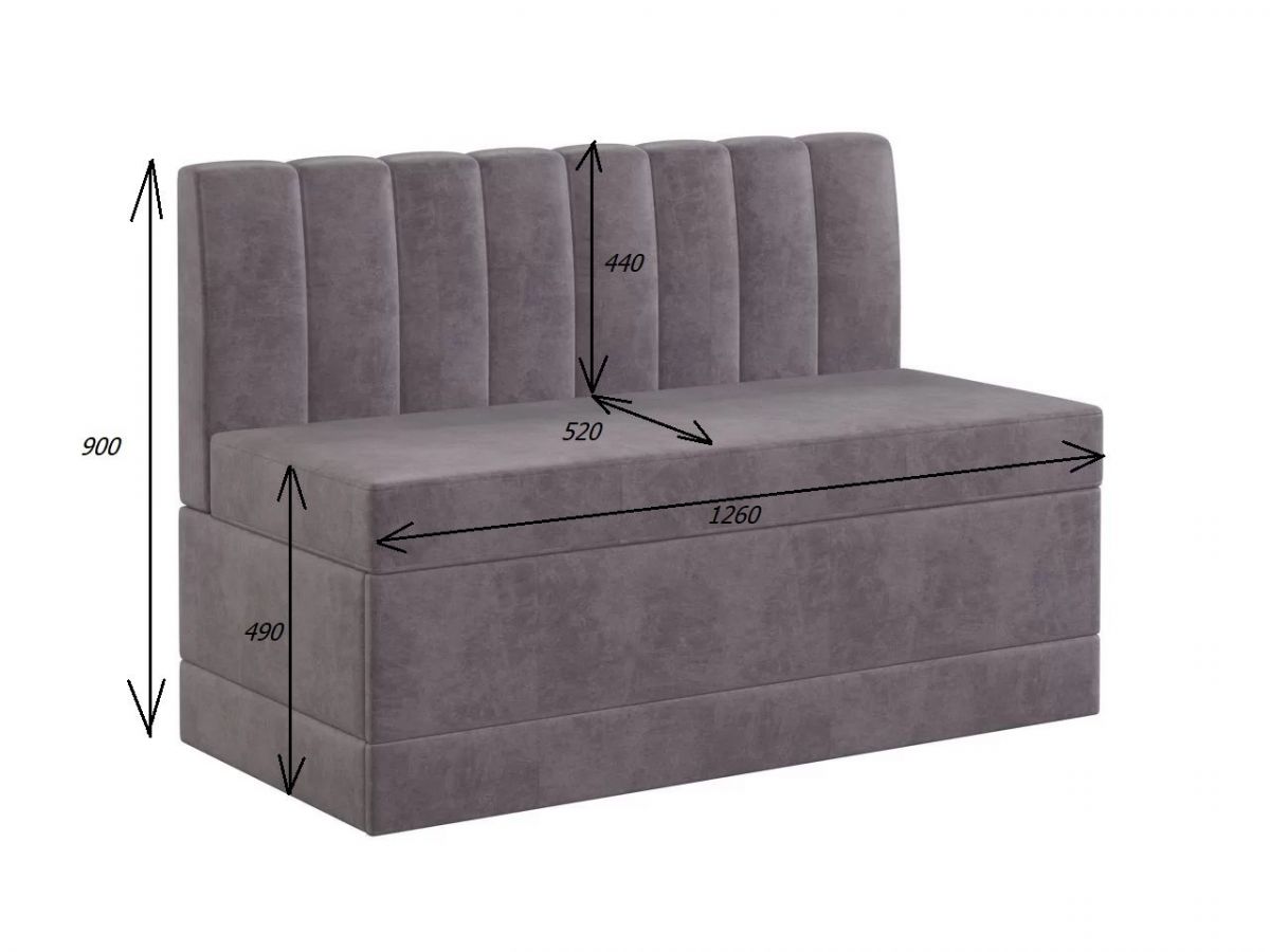 ТОМЕНТО Кухонный диван прямой (велюр 1 кат) | фото 2