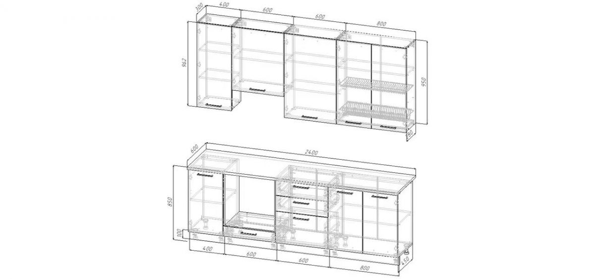 Кухонный гарнитур Антик 2400 h950 (Стол. 38мм) | фото 2