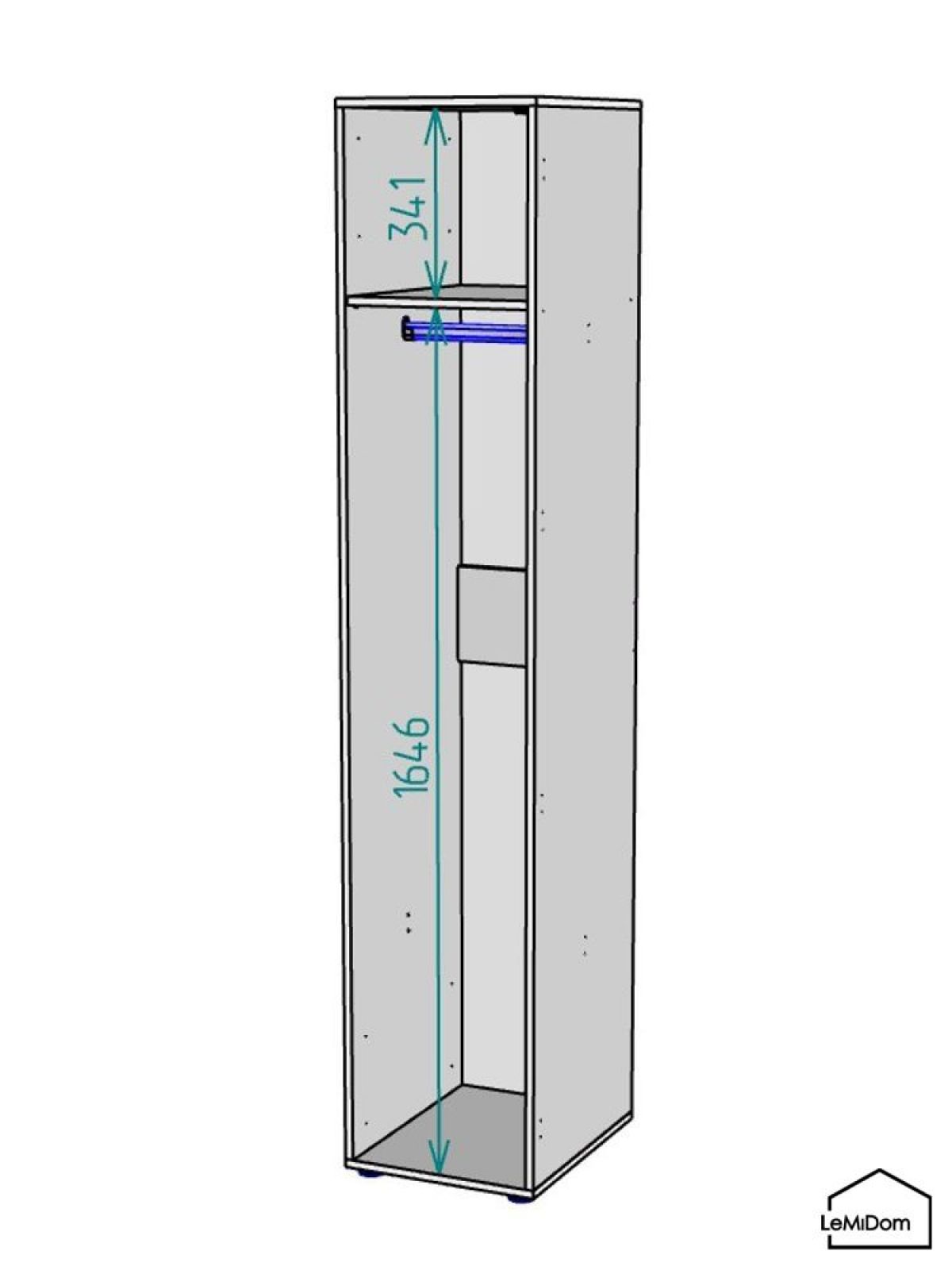 Шкаф Linnea MHR-1 2050х400х510 (Белый-М 11.1.1) | фото 3