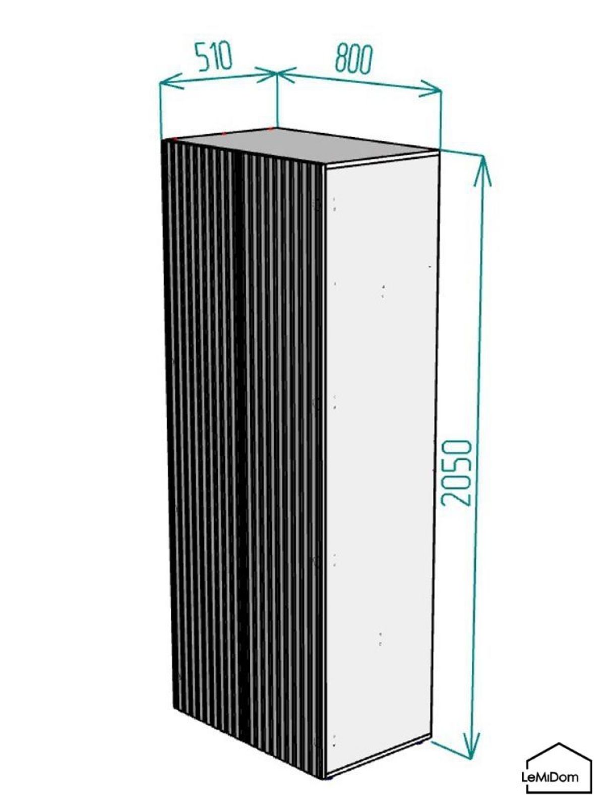 Шкаф Linnea MHR-2 2050х800х510 (Белый-М 11.1.1) | фото 2