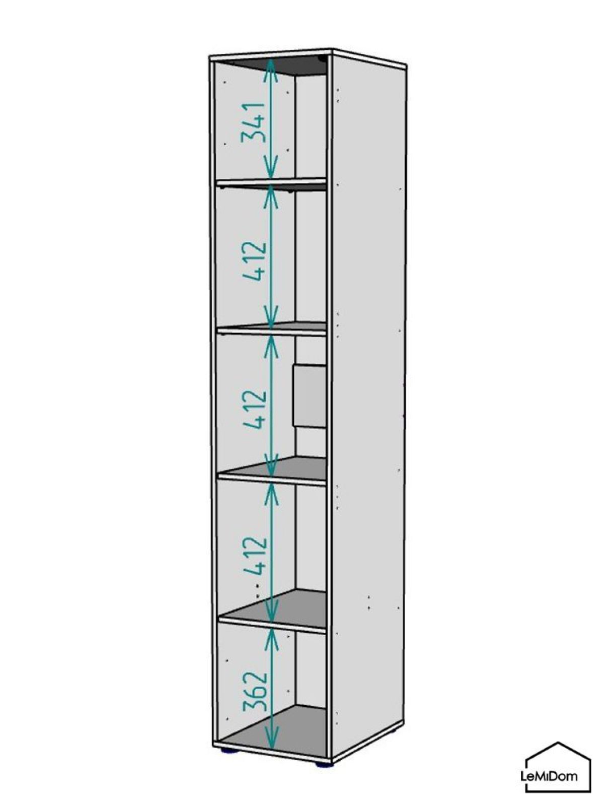 Шкаф Linnea MHR-1-2 2050х400х510 (ДВ-М 11.1.25) | фото 3