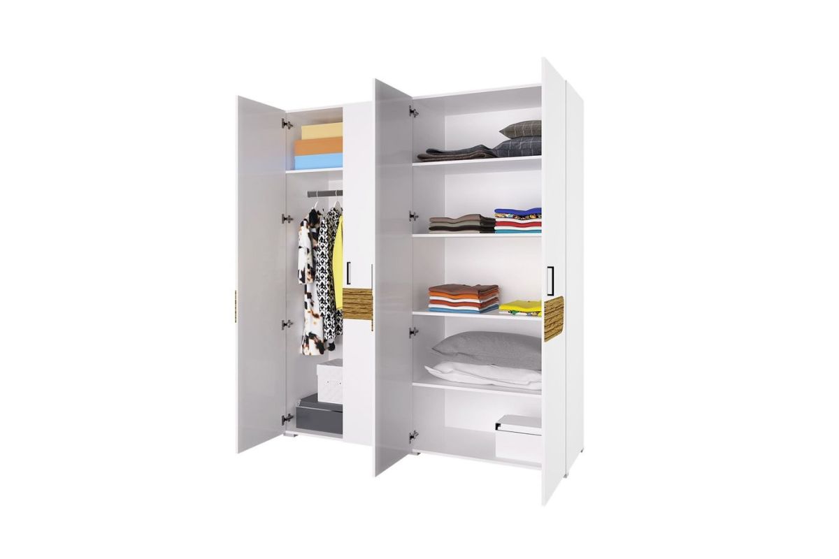 Шкаф 4-х створчатый Милана (Белый/Сосна Гранд) | фото 2