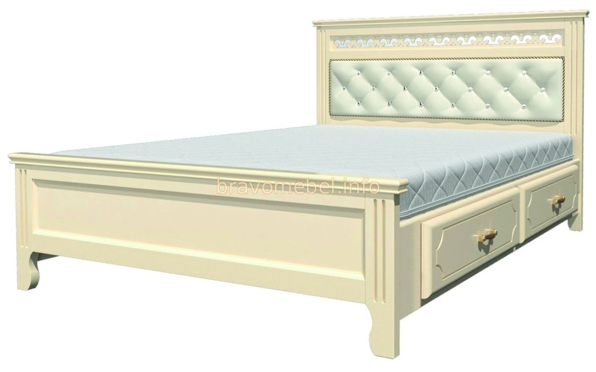 ГРАЦИЯ Кровать из массива 1400 с 2-мя ящиками | фото 3