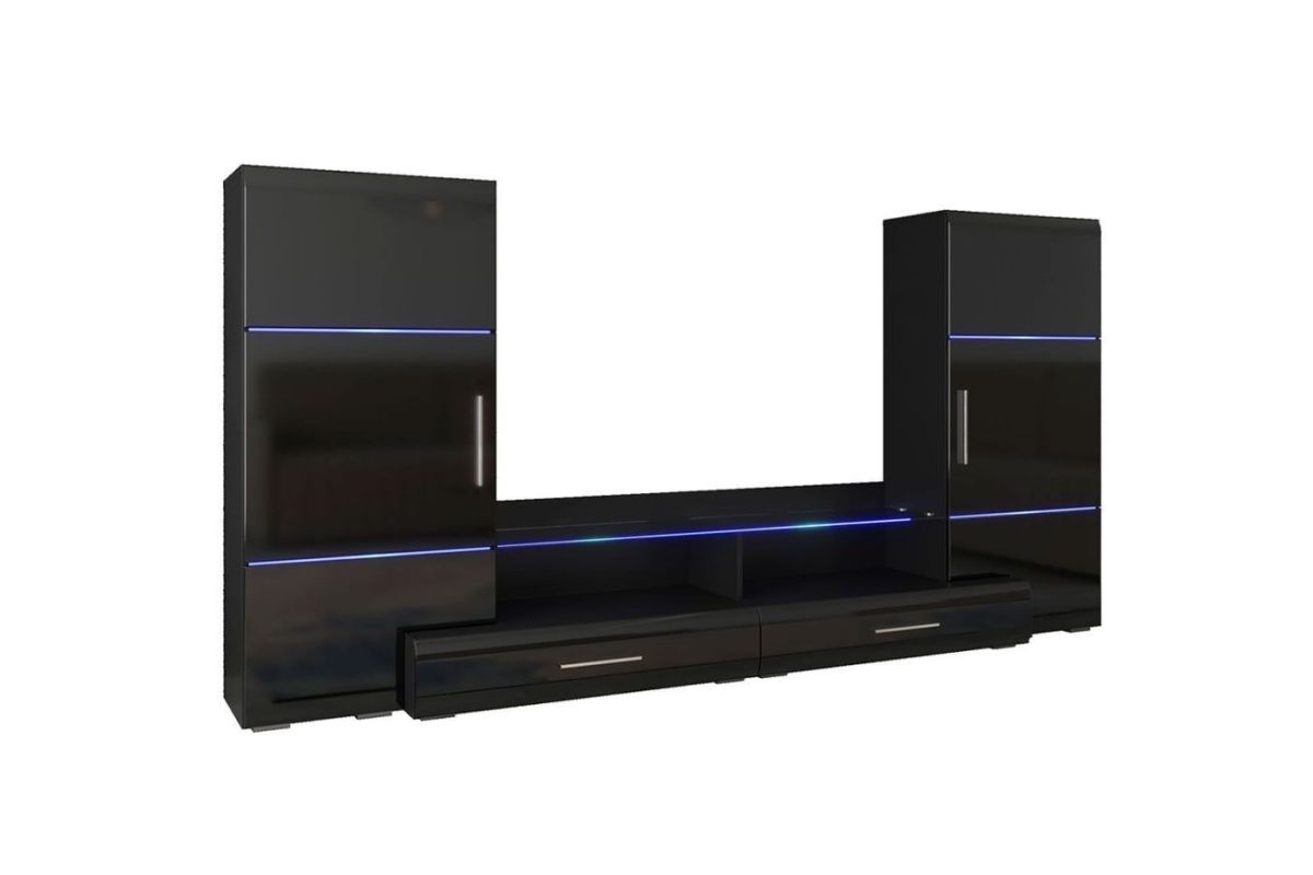 ДОМИНО Гостиная модульная (черный/черный глянец) | фото 3