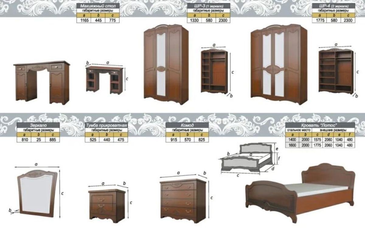 ЛОТОС Спальный гарнитур (модульный) орех лак | фото 11