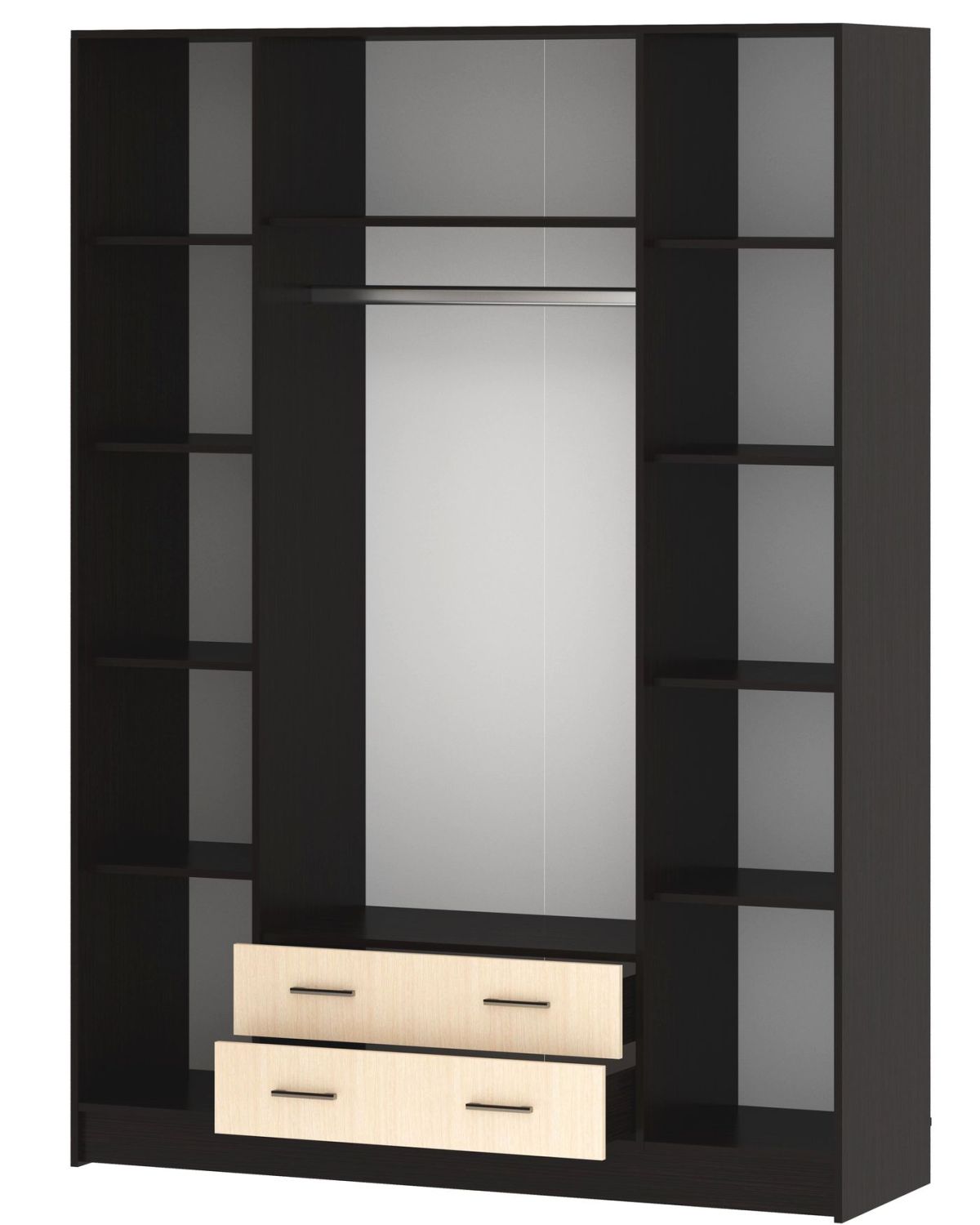 СОФИЯ Шкаф Квадро 4-х створчатый с 2-мя ящиками с 2-мя зеркалами (венге/дуб белфорт) | фото 2