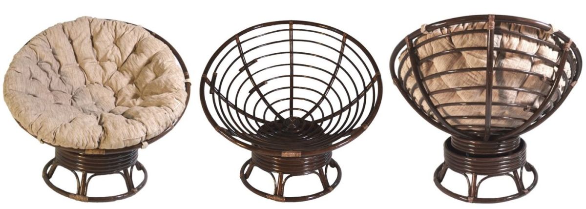 Кресло Папасан вращающийся 23/01В с подушкой (Темно-коричневый) | фото 2