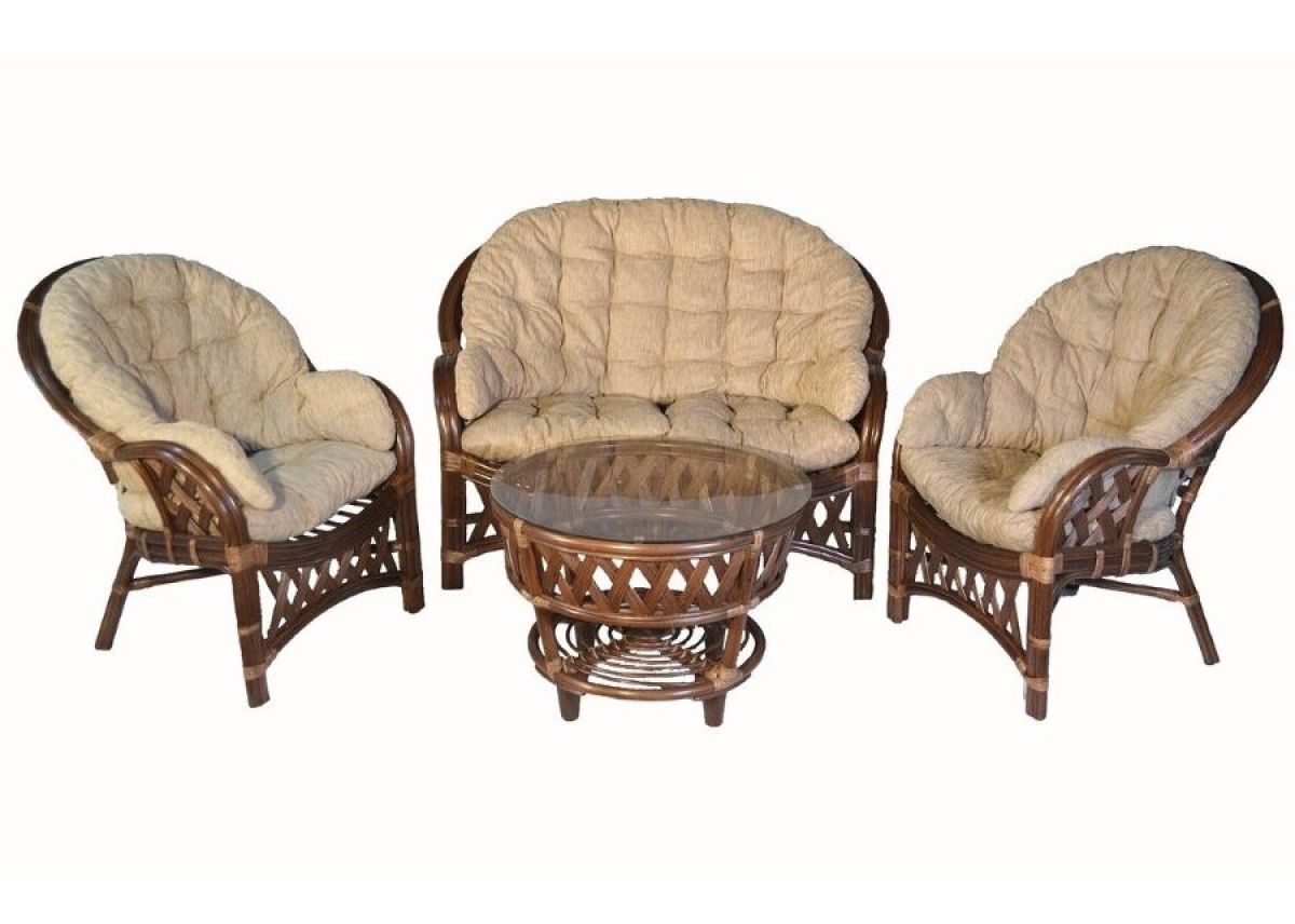 Комплект Черчилль/Рузвельт с 2-х местным диваном (Орех матовый) стол круглый | фото 2