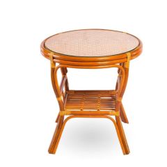 Стол круглый Петани с плетеной столешницей | фото 2