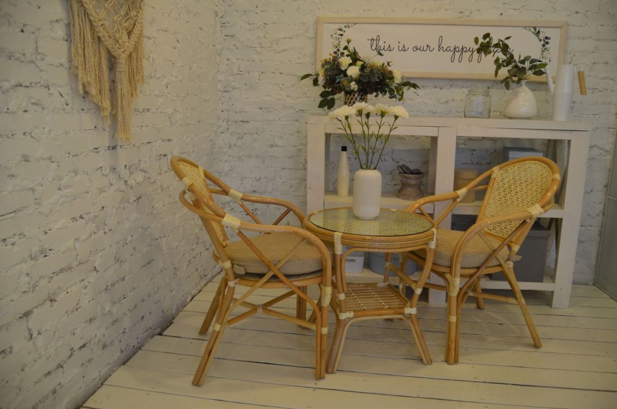 Стол круглый Петани с плетеной столешницей | фото 13